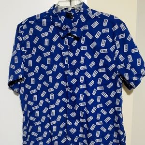 Hot Topic Doctor Who short sleeve Button Up shirtperfect for the WFH office in L